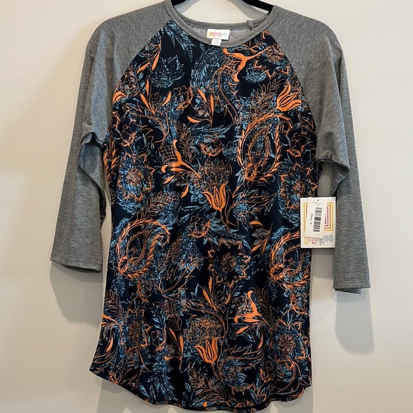 Lularoe Randy baseball tee paisley florals nwt - Picture 1 of 6